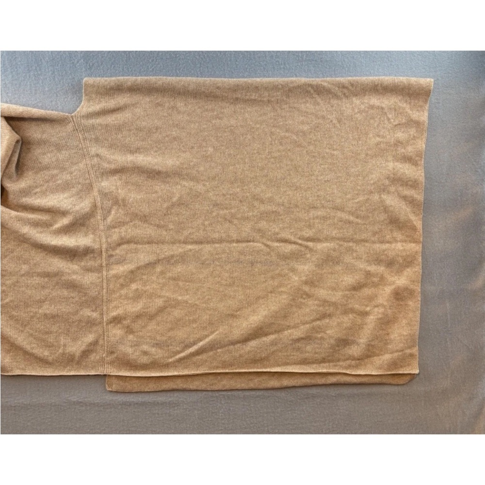 j mclaughlin Shall 100% Cashmere One Size Beige Blue Stripe White Wrap - Picture 4 of 6